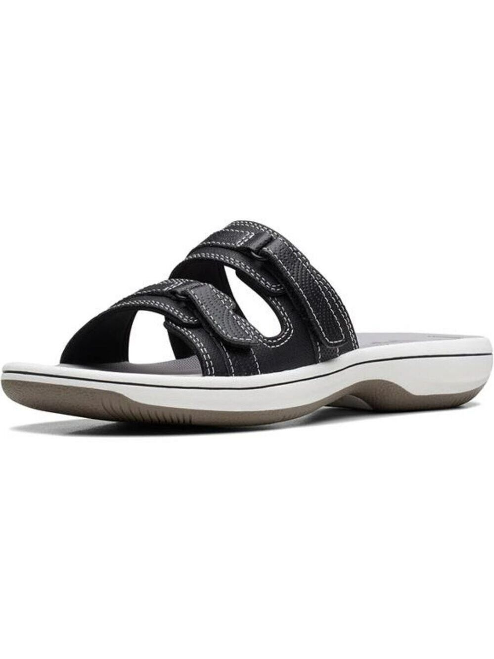 Womens Slide Sandals Black Comfort Slip On Adjustable Lightweight Summer Shoes